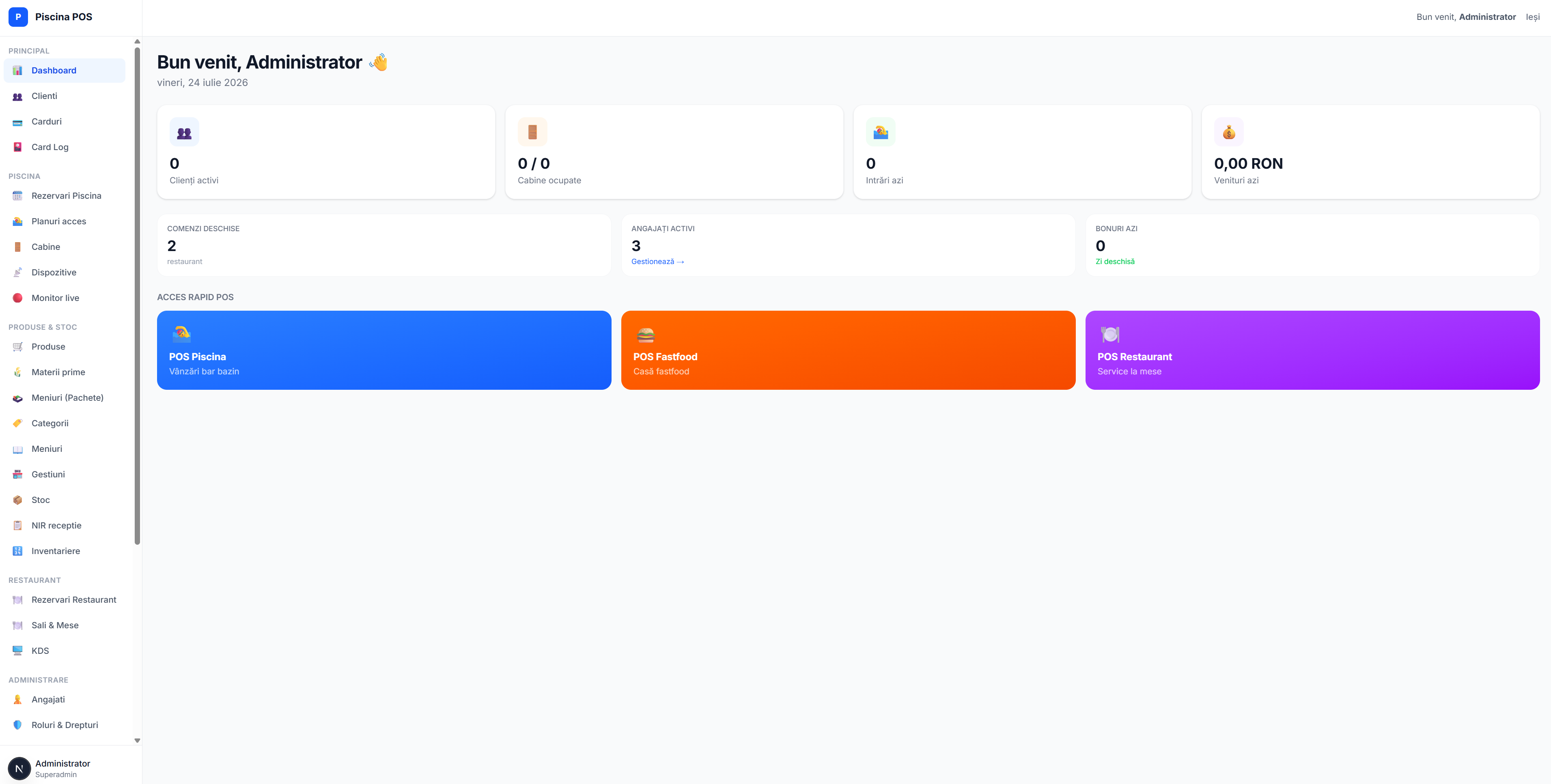 Main Dashboard (Admin Overview)