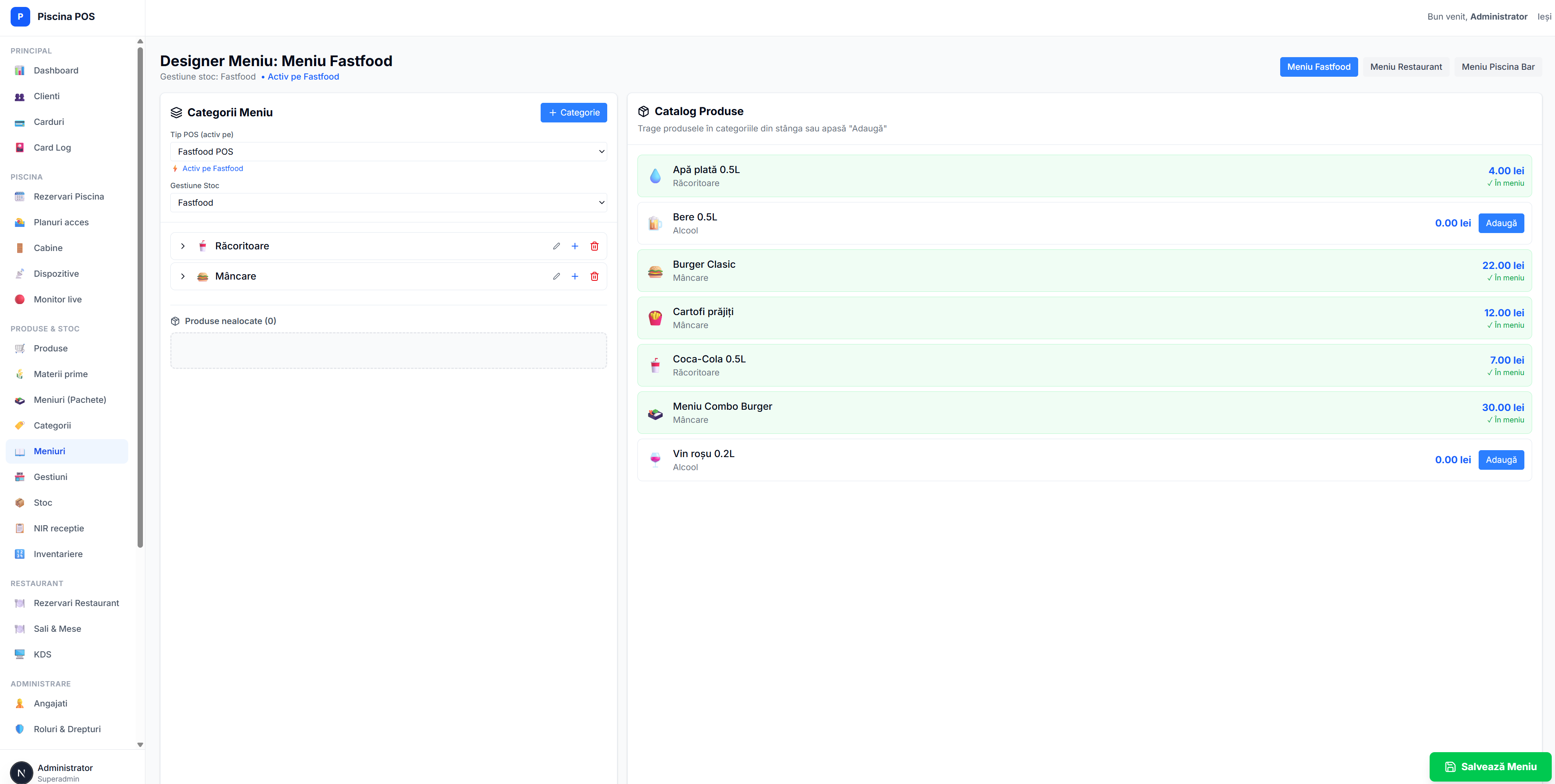 Visual POS Menu Builder