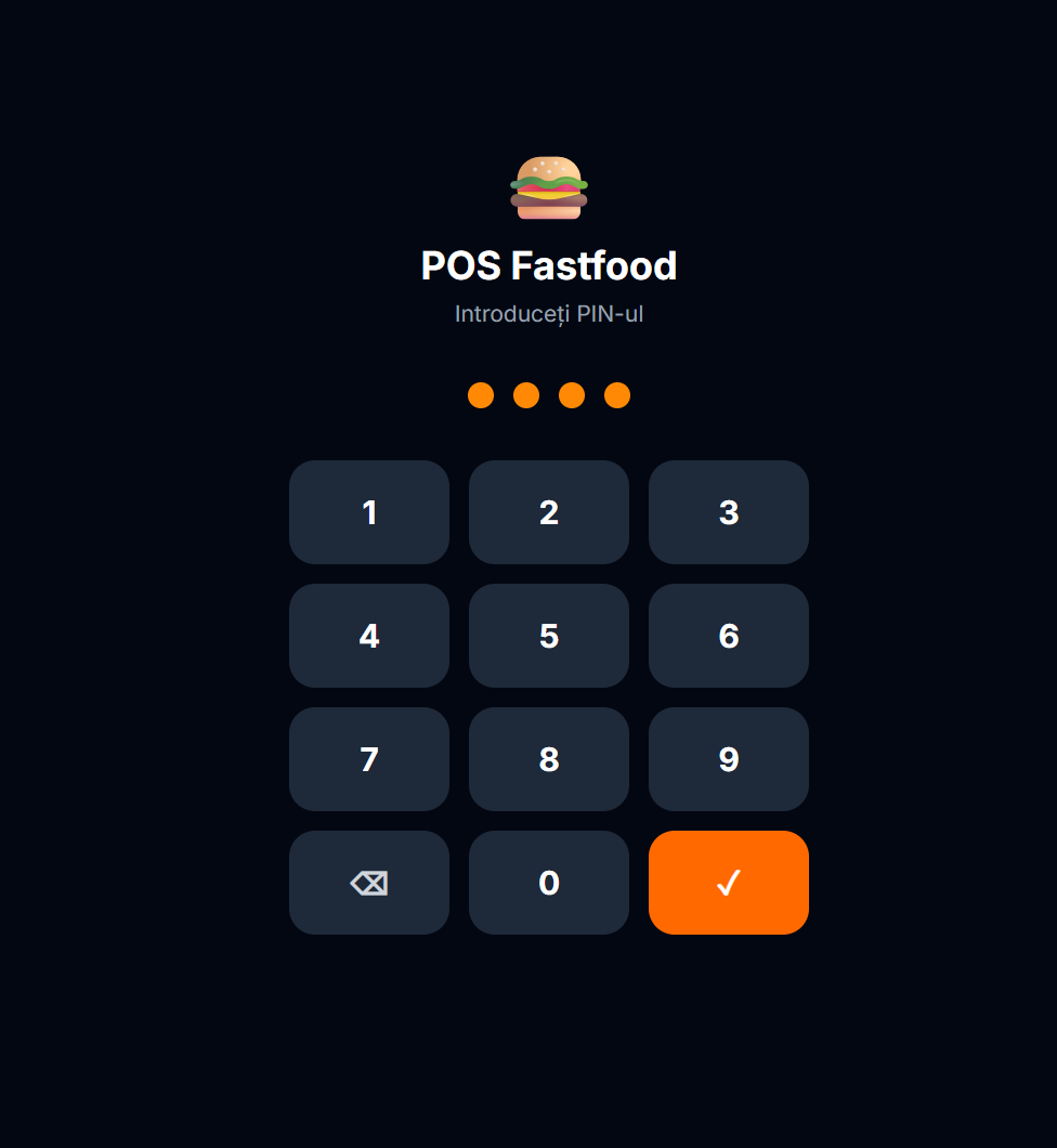 Fastfood POS Quick PIN Login